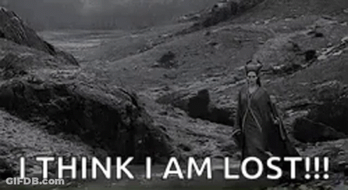 Man In Black And White Field I Think I Am Lost GIF