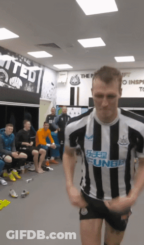 Man In Black And White Striped Shirt Saying Funbe GIF