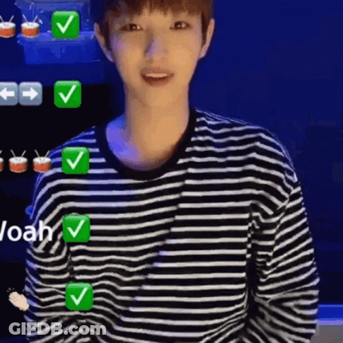 Man In Black And White Striped Shirt GIF