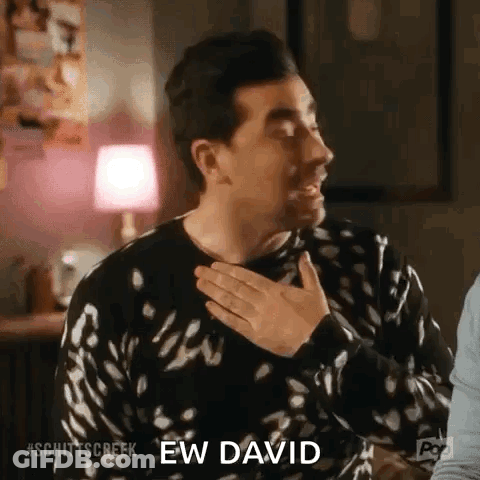 Man In Black And White Sweater Saying Ew David GIF