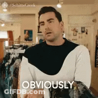 Man In Black And White Sweater Saying Obviously GIF