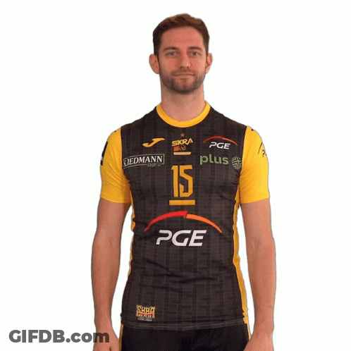 Man In Black And Yellow PGE Jersey GIF