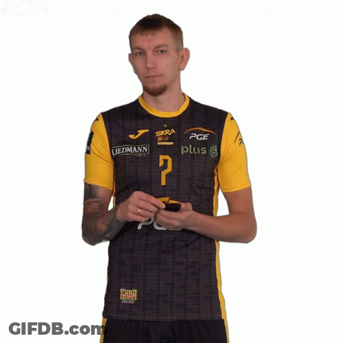 Man In Black And Yellow Shirt Saying Pce Plus GIF