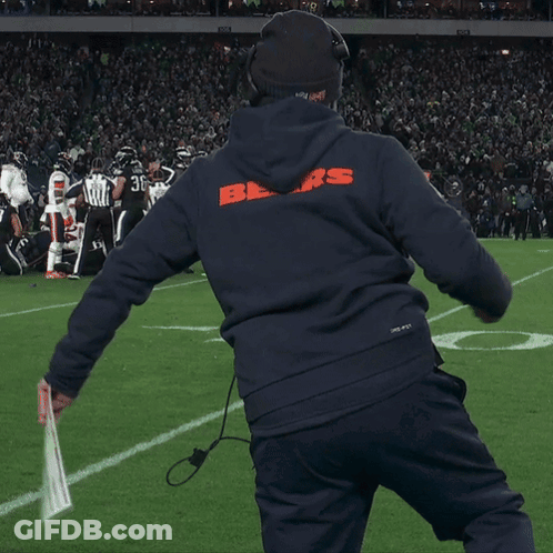 Man In Black Bears Hoodie Throwing Football GIF