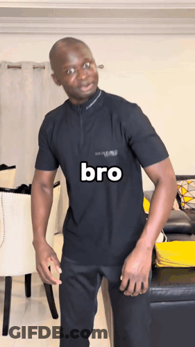 Man In Black Bro Shirt GIF