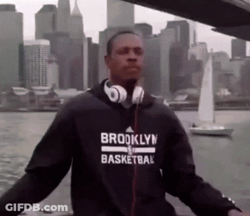 Man In Black Brooklyn Basketball Sweatshirt GIF