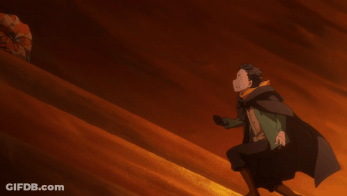 Man In Black Cape Running GIF