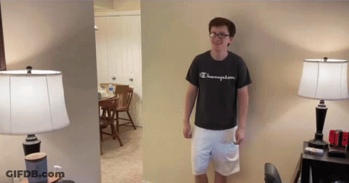Man In Black Champion T-Shirt GIF