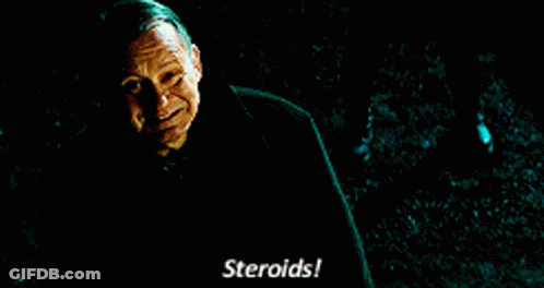 Man In Black Coat Saying Steroids GIF