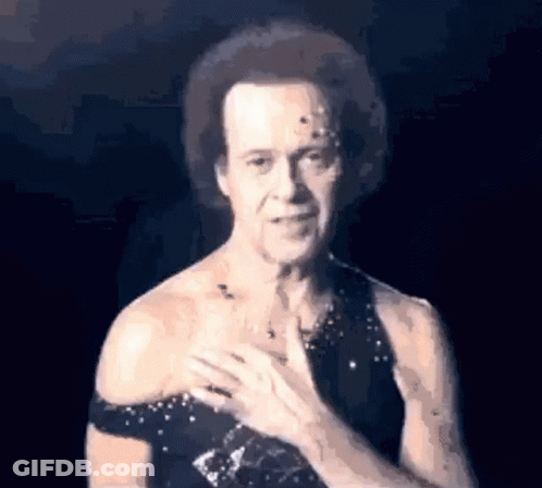 Man In Black Dress Holding Chest GIF