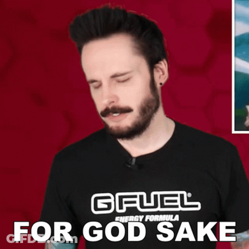 Man In Black GFUEL Shirt Wiping Nose GIF