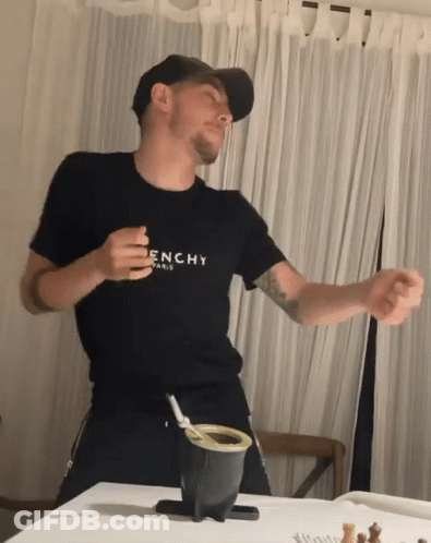 Man In Black Givenchy Shirt Dancing GIF