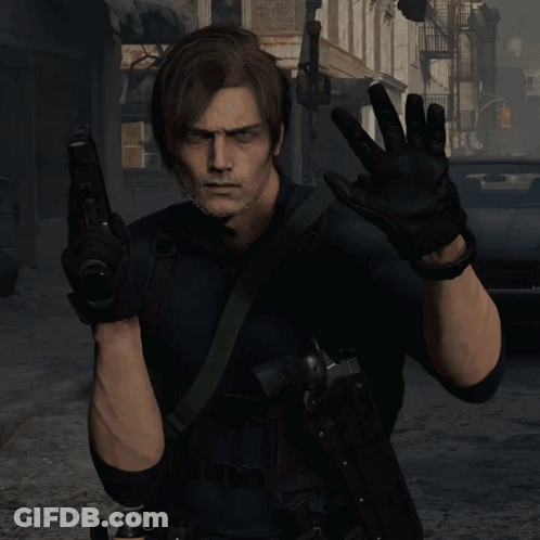 Man In Black Gloves Holding Gun GIF