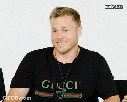 Man In Black Gucci Shirt Smiling GIF
