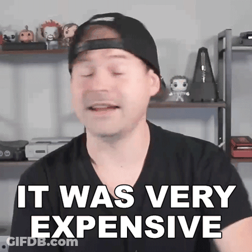 Man In Black Hat And Black Shirt Says It Was Very Expensive GIF