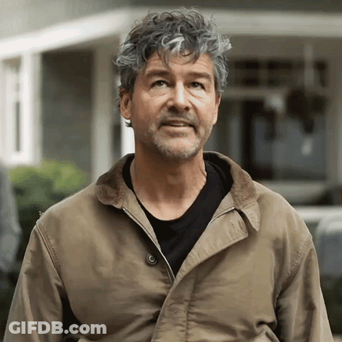 Man In Black Hat And Blue Vest And Tie GIF