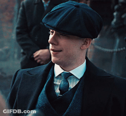 Man In Black Hat And Blue Vest And Tie GIF