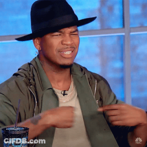 Man In Black Hat And Green Jacket Pointing GIF