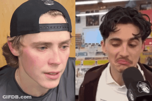 Man In Black Hat And Man In White Shirt GIF