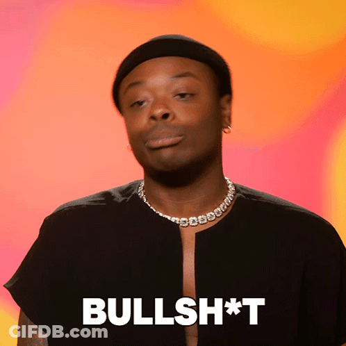 Man In Black Hat And Necklace Saying Bullshit GIF