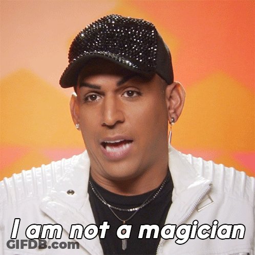 Man In Black Hat And White Jacket Says I Am Not A Magician GIF