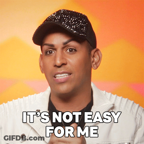 Man In Black Hat And White Jacket Says It's Not Easy For Me GIF