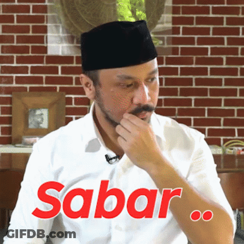 Man In Black Hat And White Shirt Saying Sabar GIF