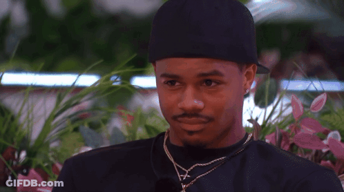 Man In Black Hat Looking At Woman GIF