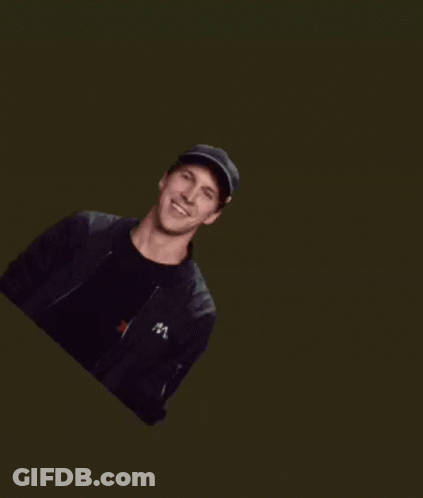 Man In Black Hat Pointing At Wiki Yadav Button GIF