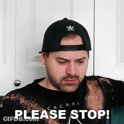 Man In Black Hat Saying Please Stop GIF