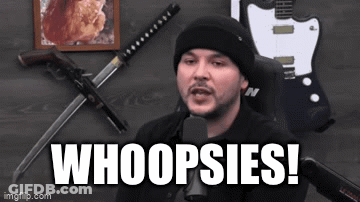 Man In Black Hat Saying Whoopsies At Microphone GIF