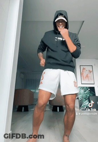 Man In Black Hoodie And White Shorts Dancing GIF