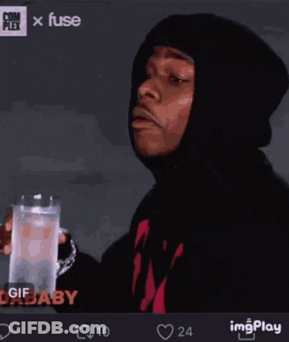 Man In Black Hoodie Holding Water GIF