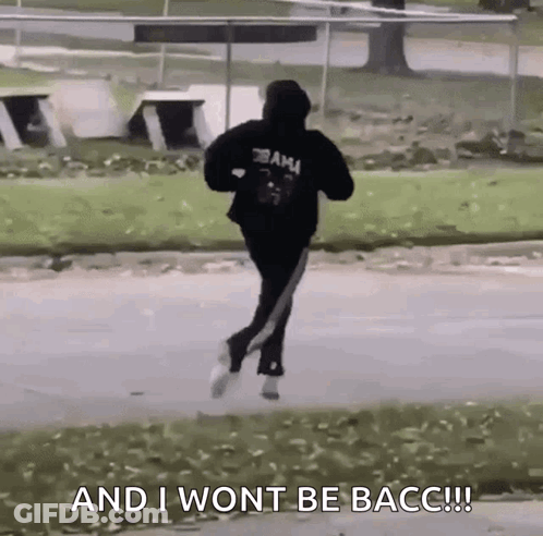 Man In Black Hoodie Running And I Won't Be Bacc GIF