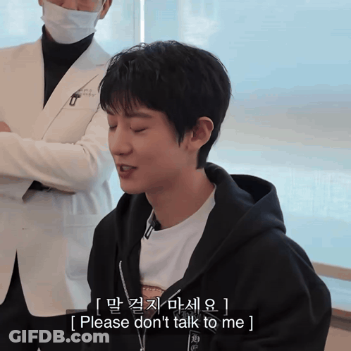 Man In Black Hoodie Says Please Don't Talk To Me GIF