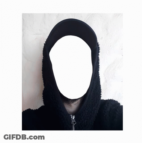 Man In Black Hoodie With Face Cutout GIF