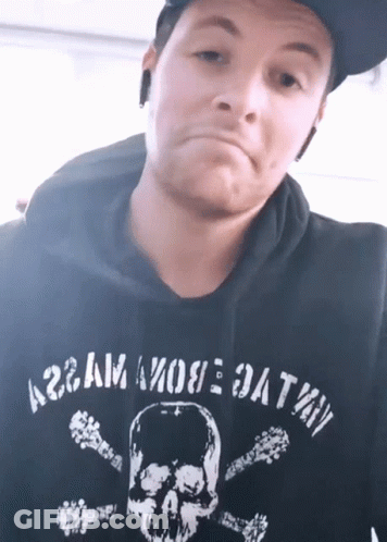 Man In Black Hoodie With Skull And Crossbones GIF