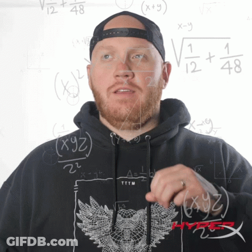 Man In Black HyperX Hoodie With Math Whiteboard GIF