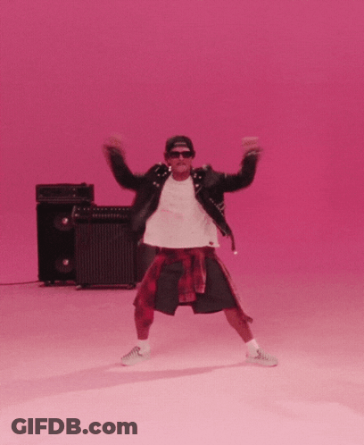 Man In Black Jacket And Plaid Shorts Dancing GIF