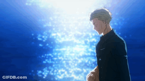 Man In Black Jacket Blue Background GIF