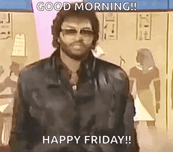 Man In Black Jacket Dancing Happy Friday GIF