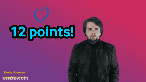Man In Black Jacket Holding Fist In Front Of 12 Points Sign GIF