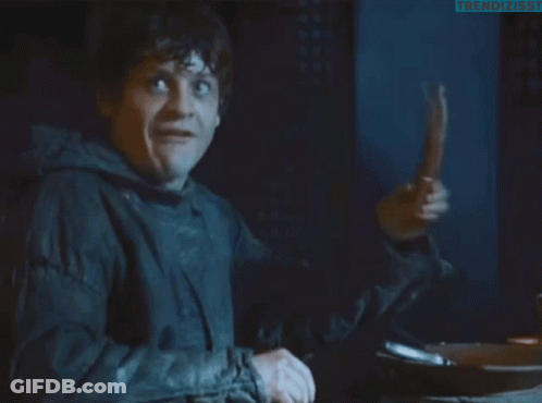 Man In Black Jacket Holding Knife Funny Face Trendizisst GIF