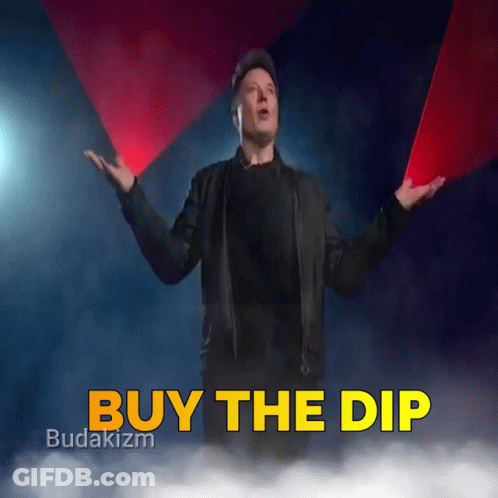 Man In Black Jacket Saying Buy The Dip GIF