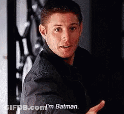 Man In Black Jacket Saying Im Batman GIF