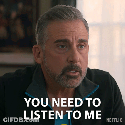 Man In Black Jacket Saying Listen GIF