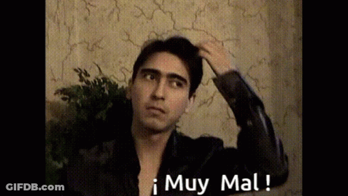 Man In Black Jacket Saying Muy Mal GIF