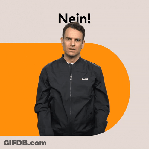 Man In Black Jacket Saying Nein GIF