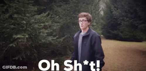 Man In Black Jacket Saying Oh Shit In Woods GIF