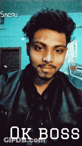 Man In Black Jacket Saying Ok Boss GIF